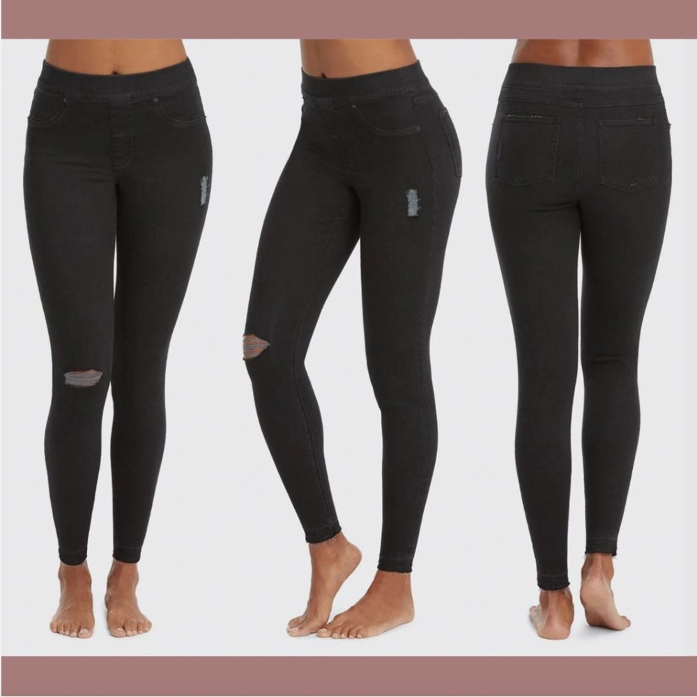 NWT‎ $128 Spanx Distressed Skinny Jean in Vintage Black [ SZ XS ] #6141